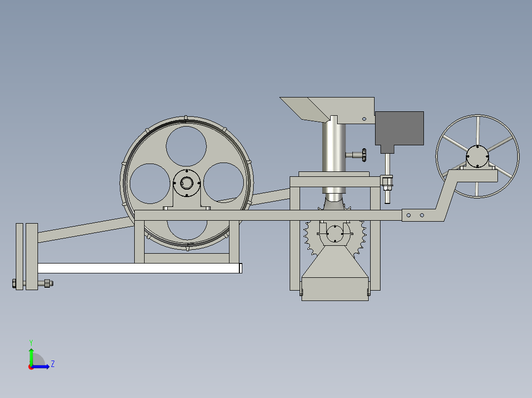 手扶车带土豆点播机左视图