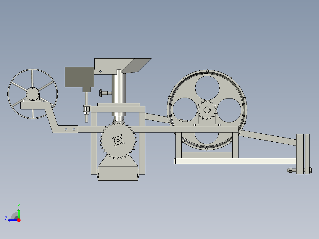 手扶车带土豆点播机右视图