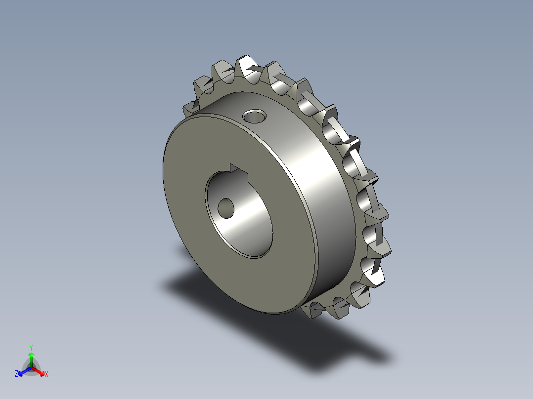 链轮VLF02-40-21-D30正等轴测图