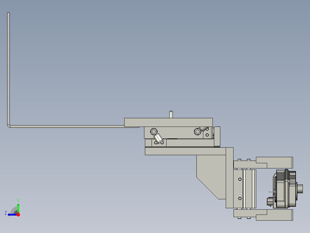 取料模组夹抓组件右视图