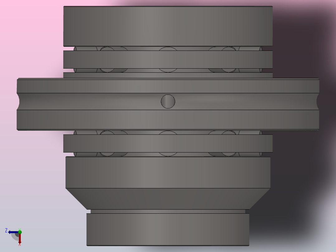 带加长阶梯形轴圈和法兰盘的滚针和双向推力圆柱滚子组合轴承 ZARF...L型_ZARF 45130 L.rar.rar俯视图