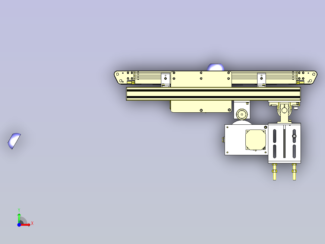 一款使用凸轮的角度可变输送机3D模型前视图