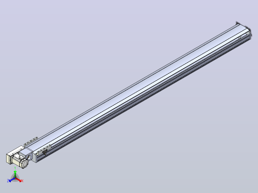 皮带直线轴半封闭可选导轨TPA-HNB-175D-140-L2350-ML-C-P75-N3正等轴测图