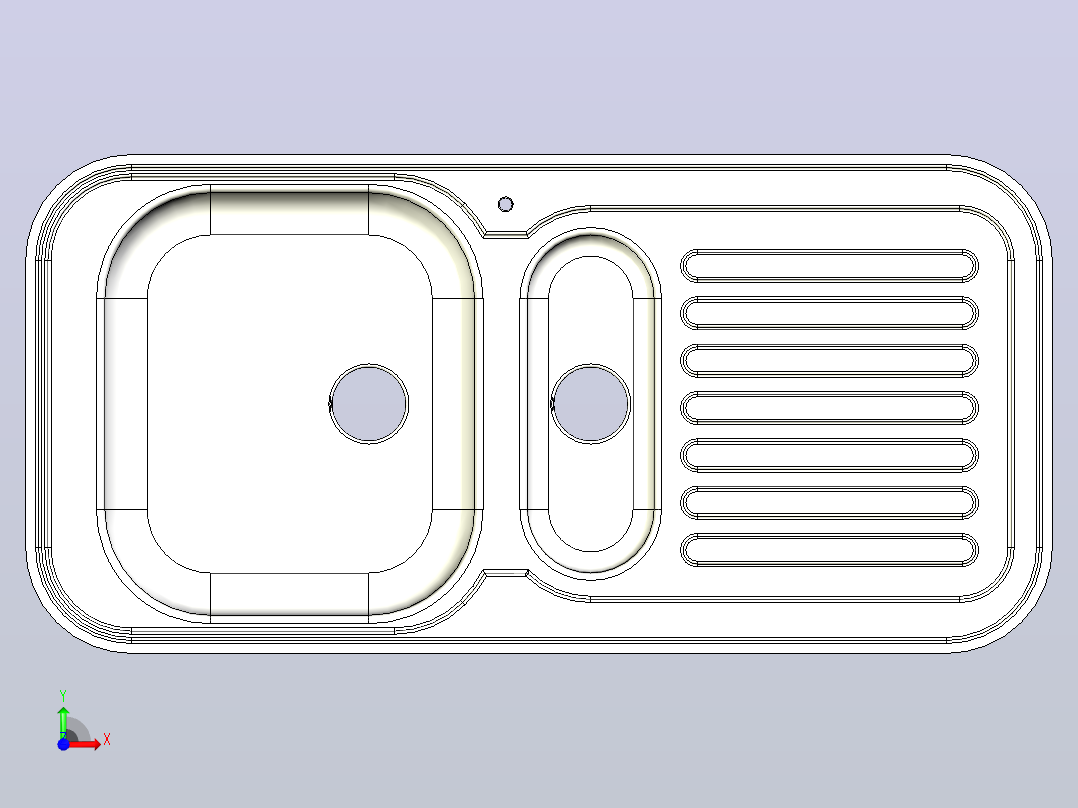 autocad 15中的厨房水槽模型前视图