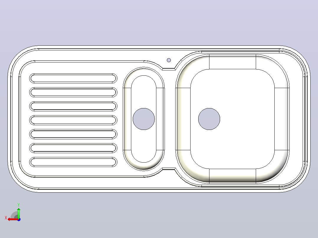 autocad 15中的厨房水槽模型后视图