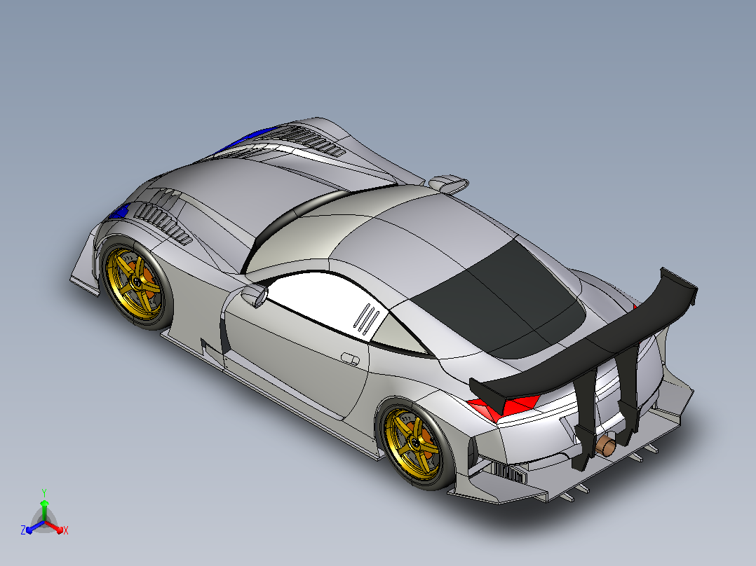 Honda_HSV-GT超跑1比1CATIA V5 r21造型正等轴测图
