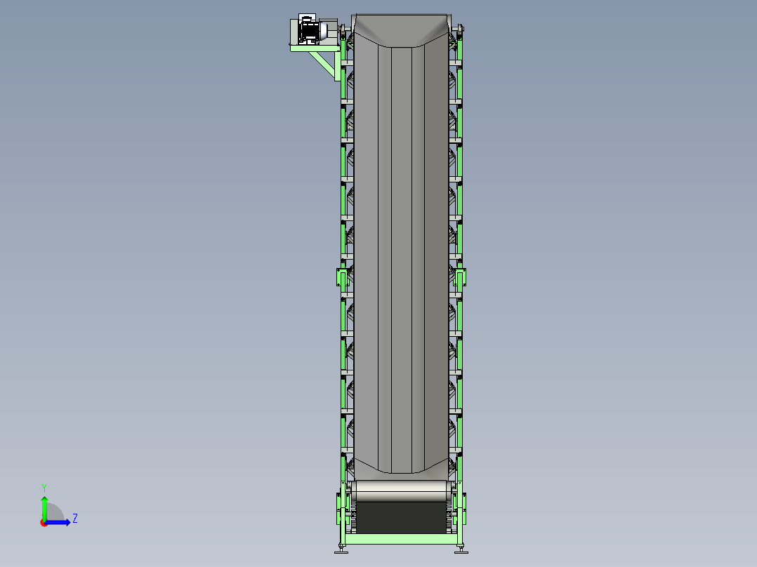 水平和倾斜组合带式输送机左视图