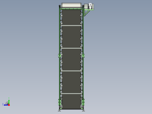 水平和倾斜组合带式输送机右视缩略图