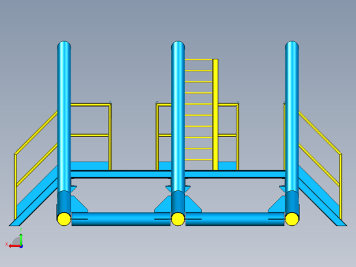 Pipe rack管廊梯架模型3D图纸 STP格式后视缩略图