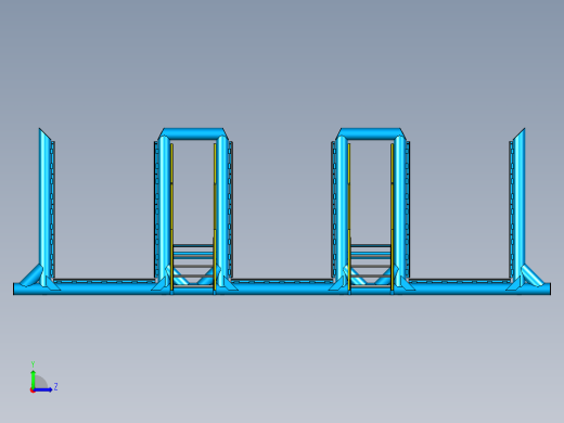 Pipe rack管廊梯架模型3D图纸 STP格式左视缩略图
