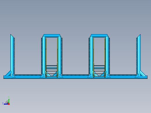 Pipe rack管廊梯架模型3D图纸 STP格式右视缩略图