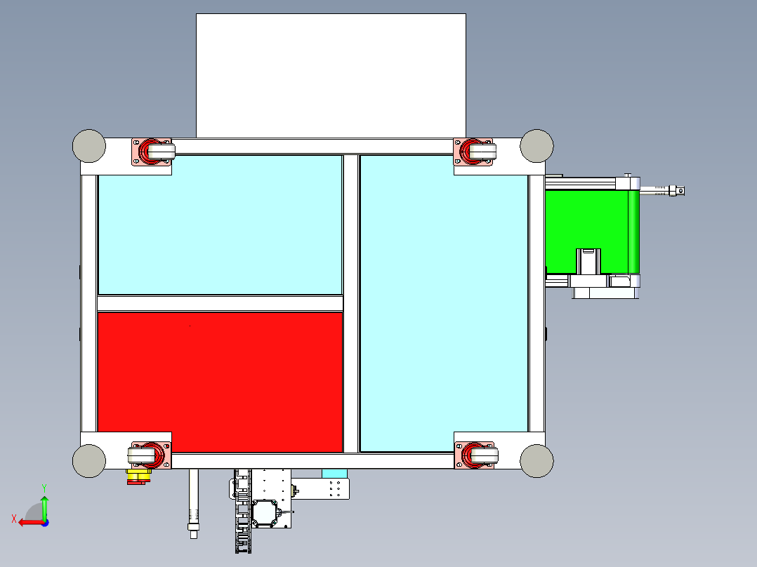 钢片胶条非标自动组装机3D模型后视图