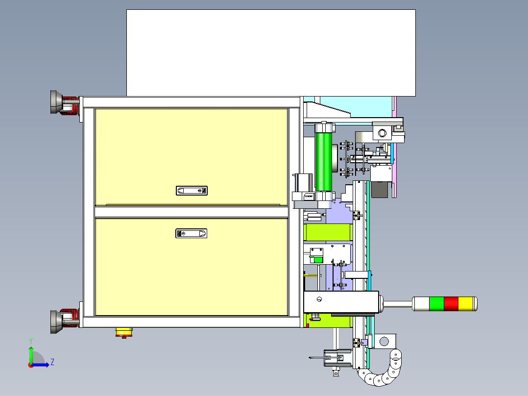 钢片胶条非标自动组装机3D模型左视图