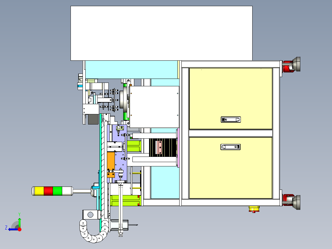 钢片胶条非标自动组装机3D模型右视图
