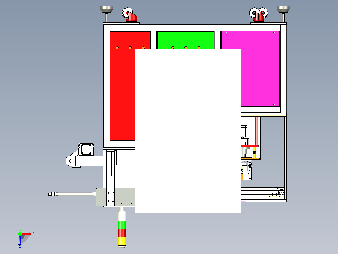 钢片胶条非标自动组装机3D模型俯视图