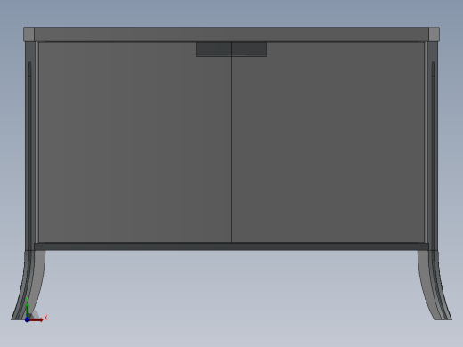 实木衣柜3D模型前视缩略图