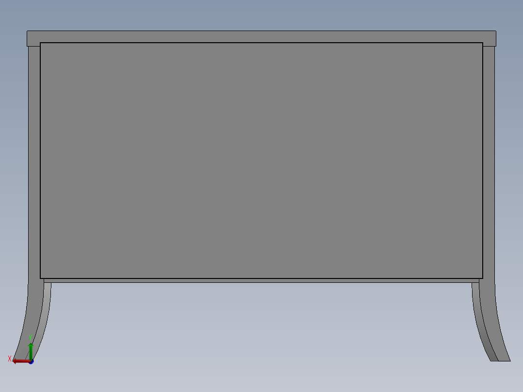 实木衣柜3D模型后视图