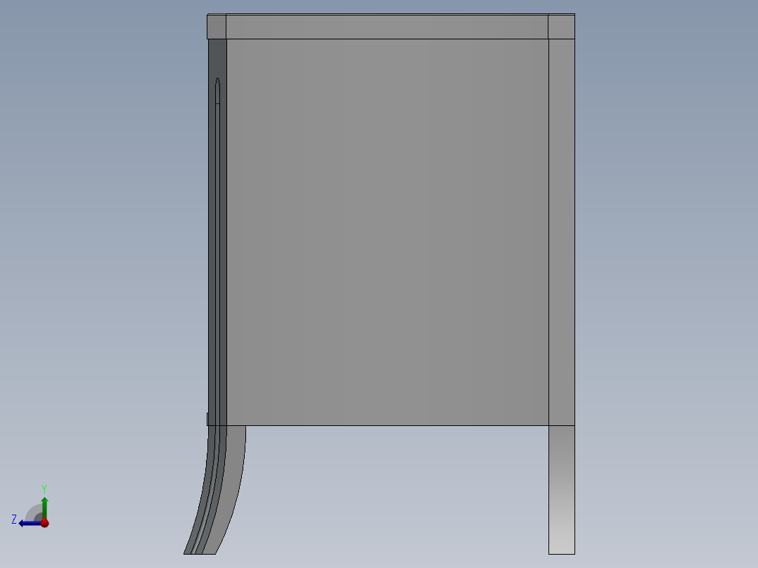 实木衣柜3D模型右视图
