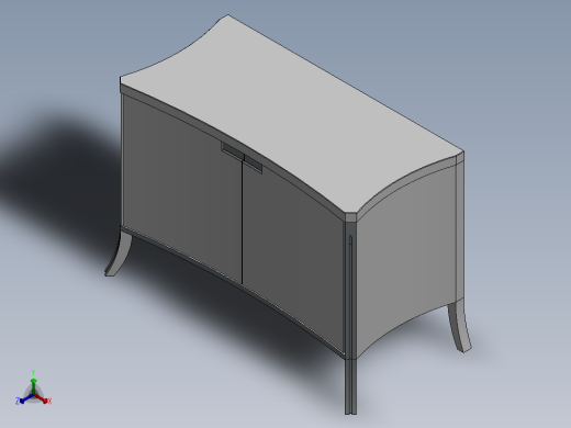 实木衣柜3D模型正等轴测缩略图