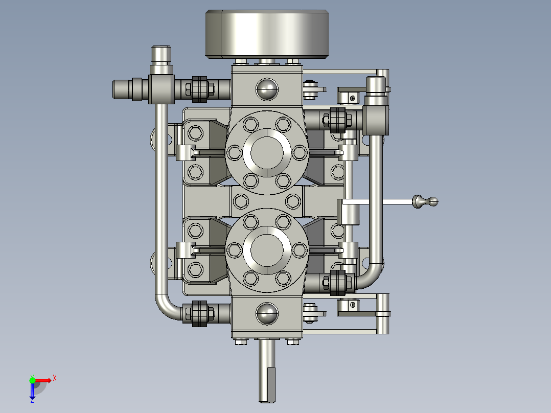 9_直双蒸汽发动机俯视图