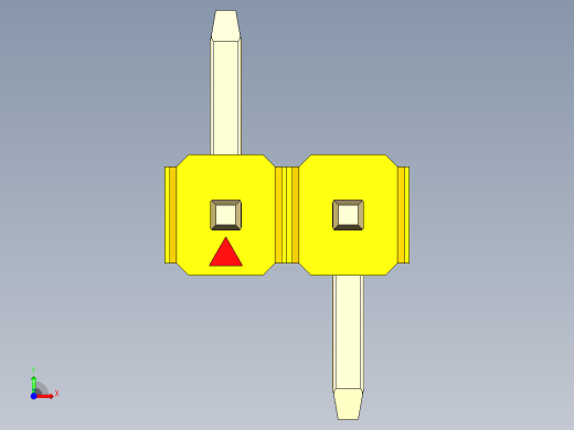 彩色公排针 100mil 2.54mm 系列-DS1022_yellow_02p_100mil_Type_SMT_R1_rev1.0前视缩略图