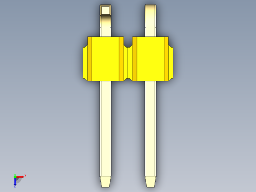 彩色公排针 100mil 2.54mm 系列-DS1022_yellow_02p_100mil_Type_SMT_R1_rev1.0俯视缩略图