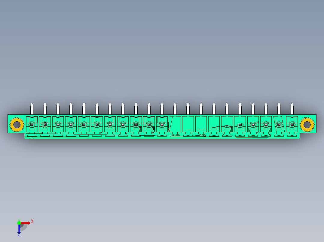 DEGSON 15EDG（公头） 3.81mm 螺钉锁紧，插拔式接线端子 FullPack-15EDGRM-3.81-21P-14-00AH俯视图