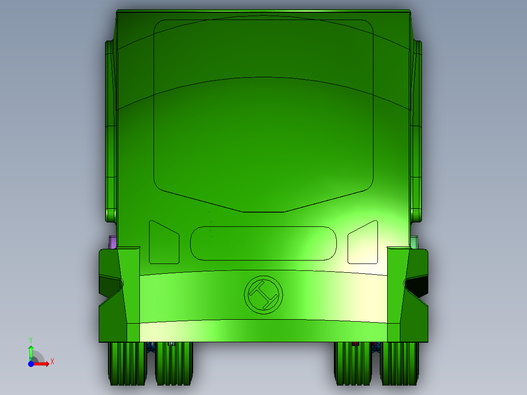 新能源卡车搭载氢燃料电池前视图
