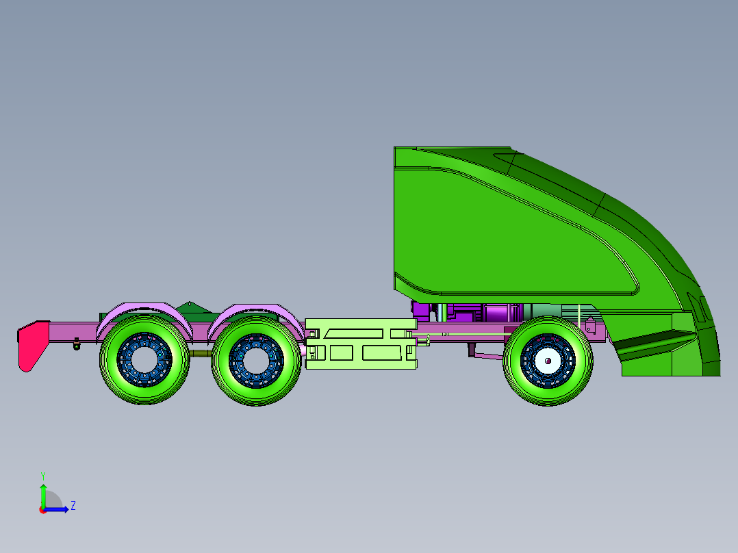 新能源卡车搭载氢燃料电池左视图
