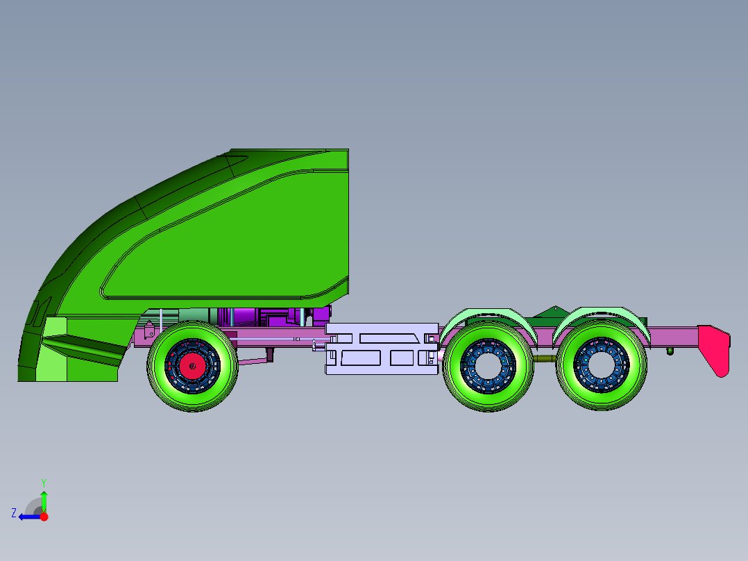 新能源卡车搭载氢燃料电池右视图
