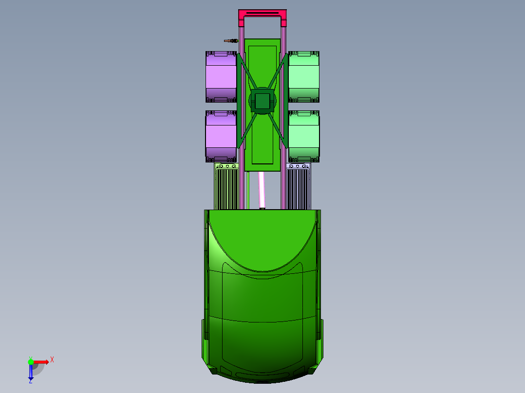 新能源卡车搭载氢燃料电池俯视图