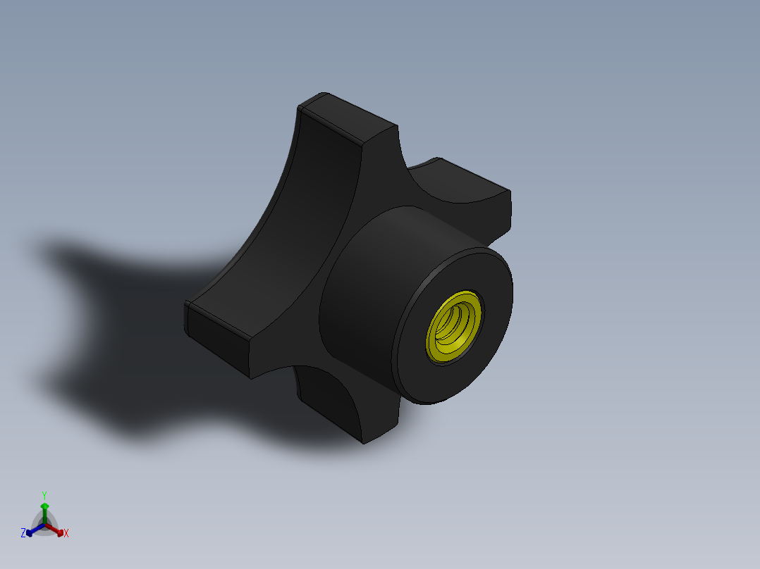 塑料旋钮-Plastic Hand Knob 285-301.SLDPRT正等轴测图