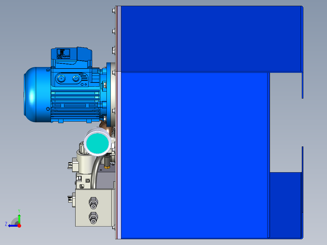 （详解）管道油箱设计模型右视图