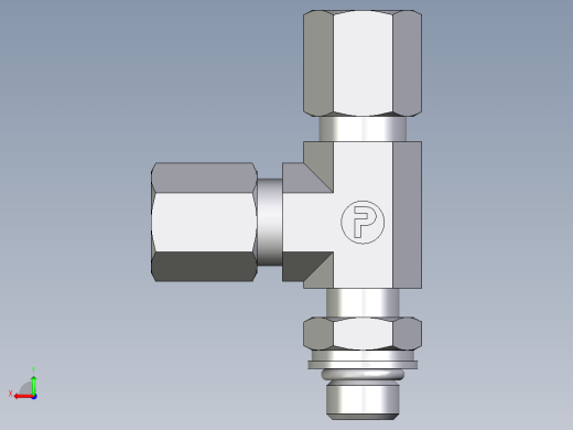 卡套式工业通用硬管接头EO_Adjustable_locknut_run_tee_LEE06ZLMORCF后视缩略图