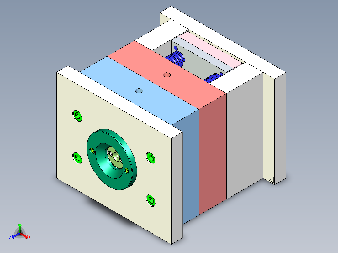 积木塑料模具设计【三维】一模四腔