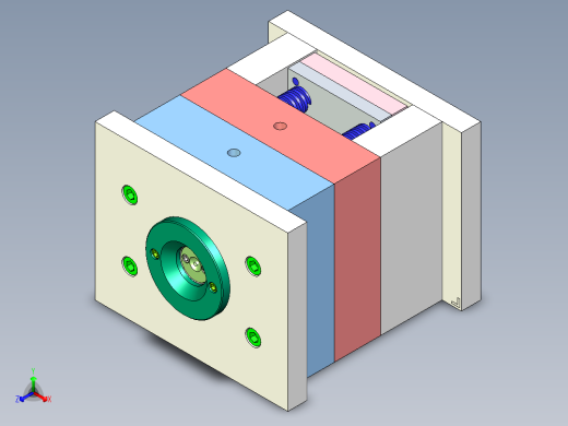积木塑料模具设计【三维】一模四腔