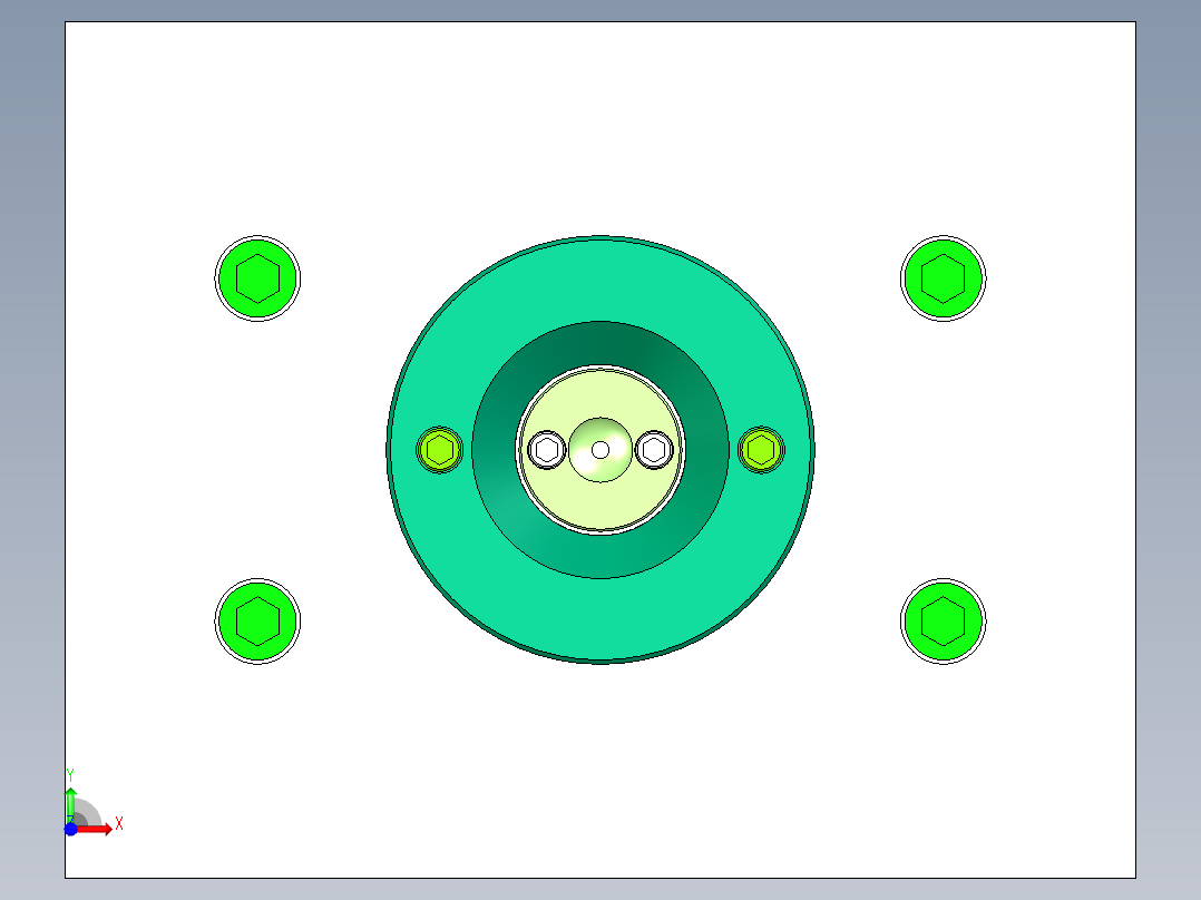 积木塑料模具设计【三维】一模四腔前视图
