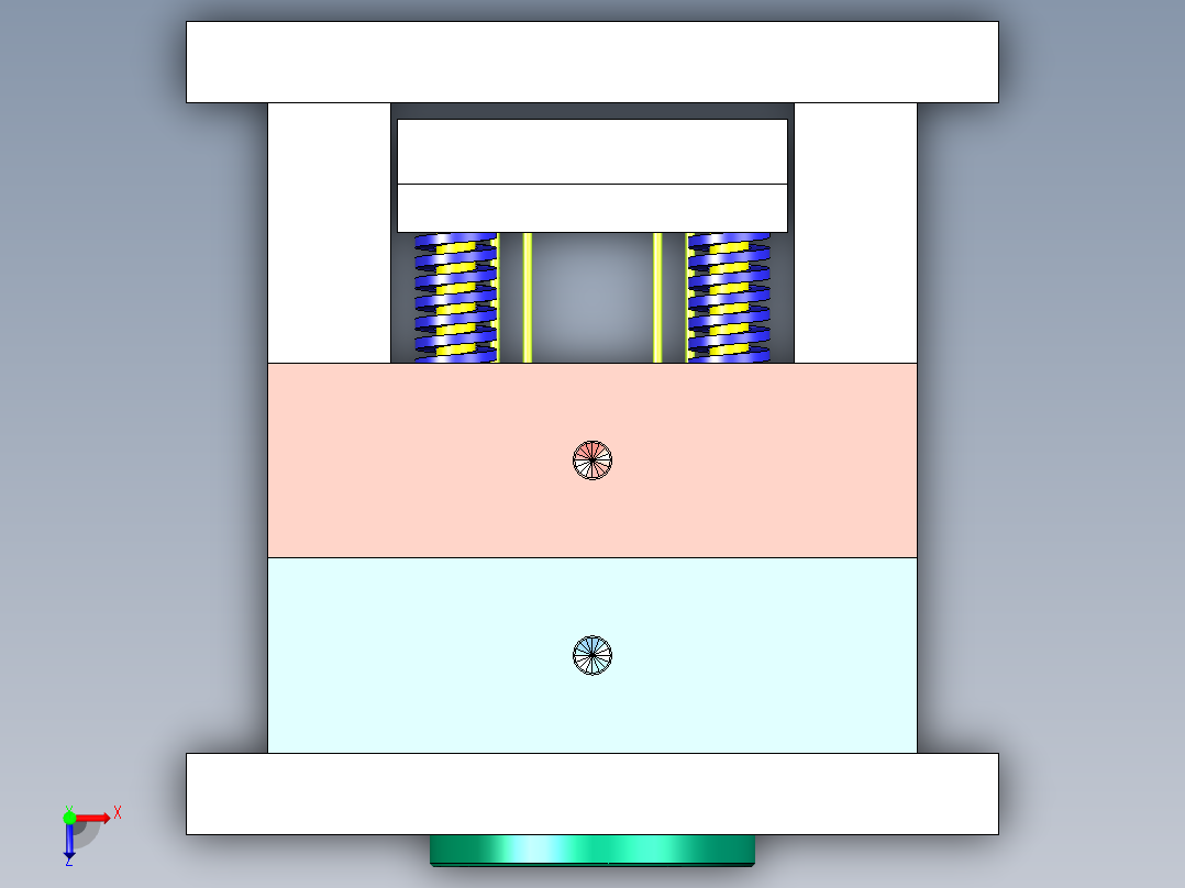 积木塑料模具设计【三维】一模四腔俯视图
