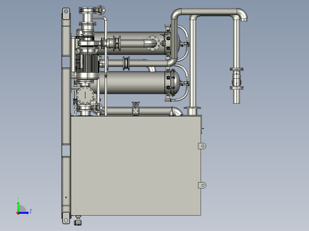 水泵组合撬块左视图