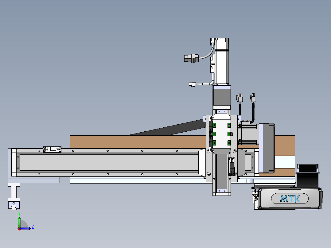 内嵌直交机械手XYG系列XYG432-A2+辅轨左视图