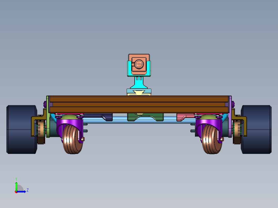 双驱动的视觉导引AGV原型车左视图