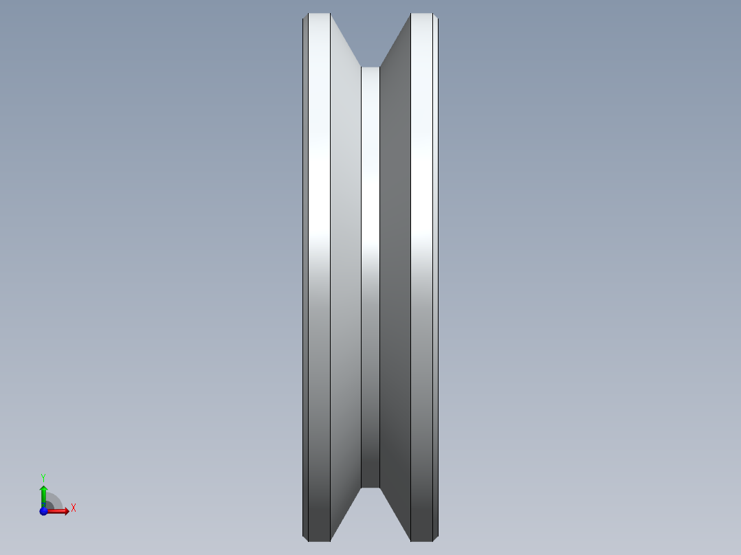 V型皮带轮-2--sw三维 3d模型设计图前视图