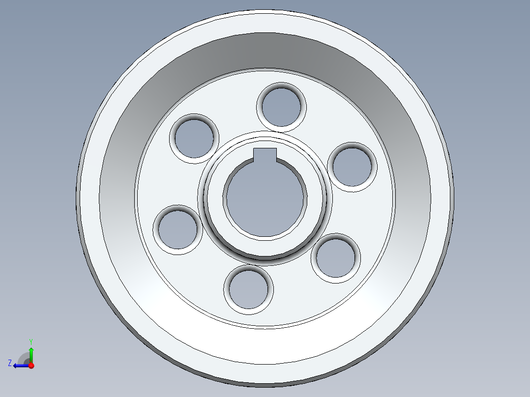 V型皮带轮-2--sw三维 3d模型设计图右视图