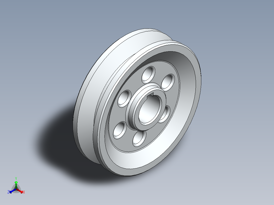 V型皮带轮-2--sw三维 3d模型设计图正等轴测图