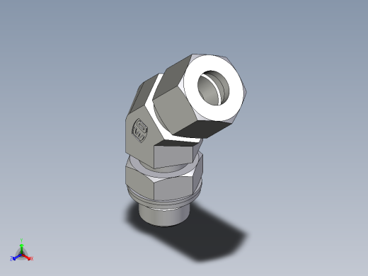 卡套式工业通用硬管接头EO_Adjustable_locknut_45_deg_elbow_VEE10ZLMCF