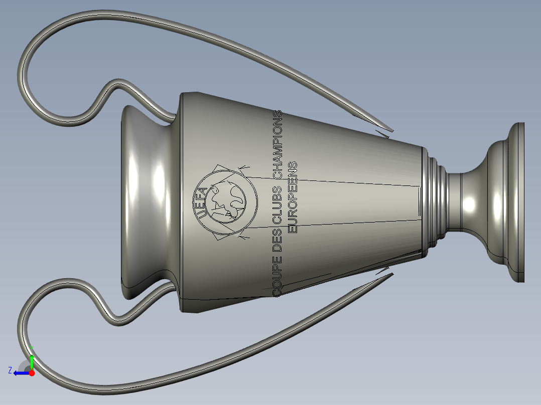 欧洲足球锦标赛奖杯右视图