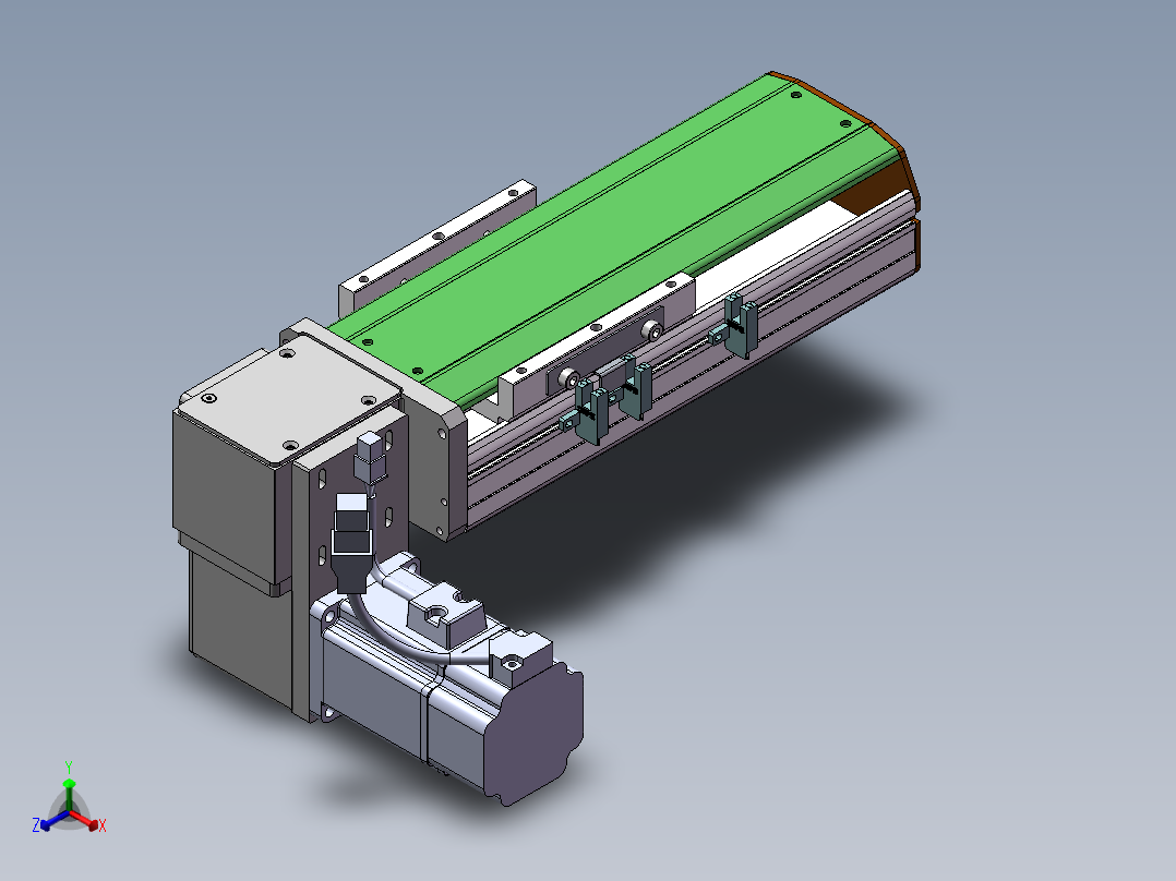 MTB同步带半封闭MTB10-LD-200W正等轴测图