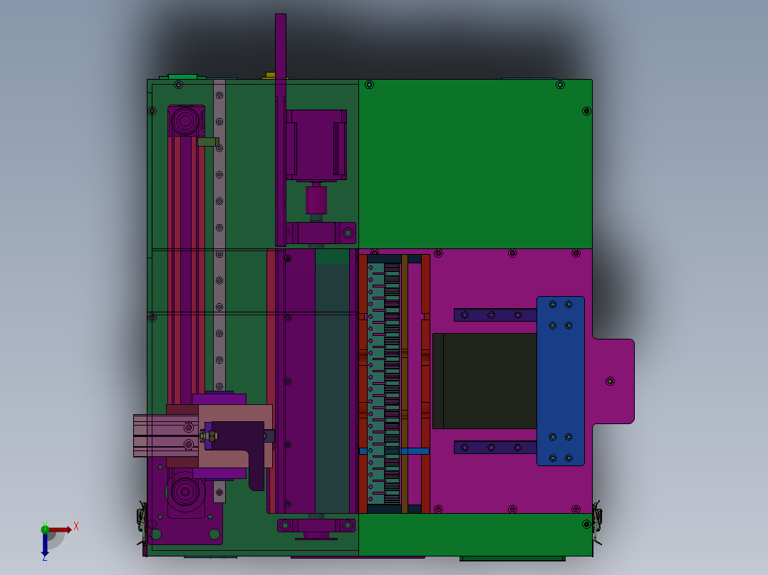 电子元件自动上料机俯视图