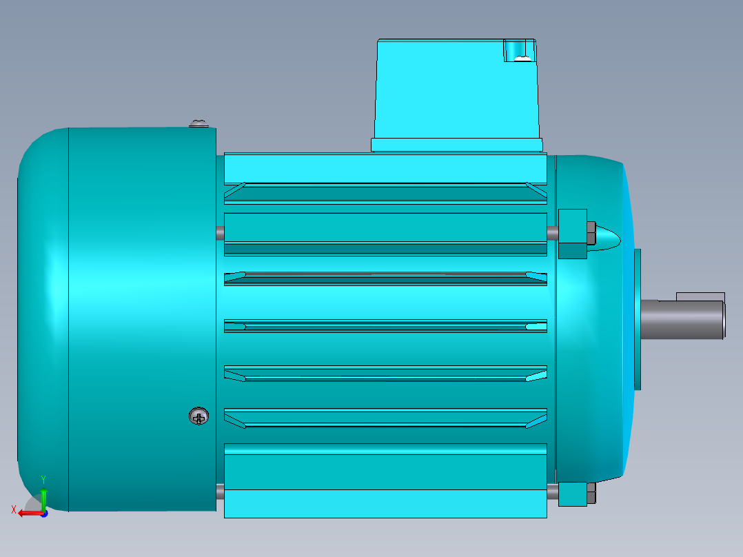 三相异步电机solidworks模型后视图