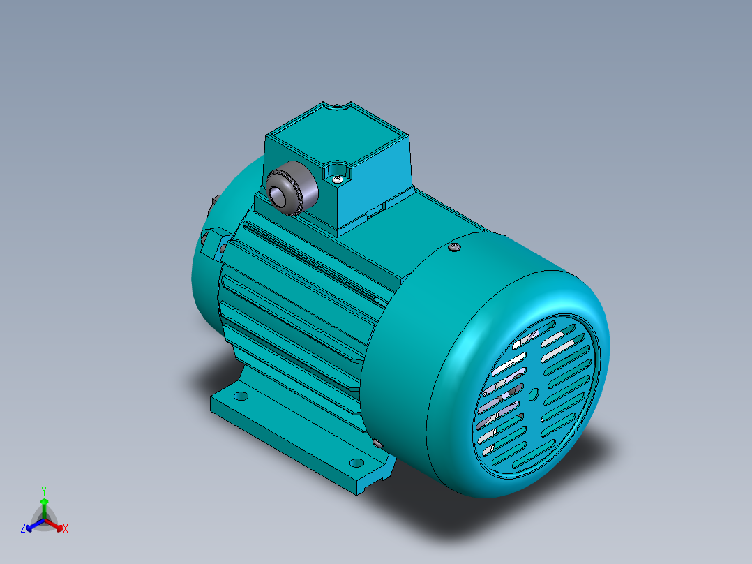 三相异步电机solidworks模型正等轴测图